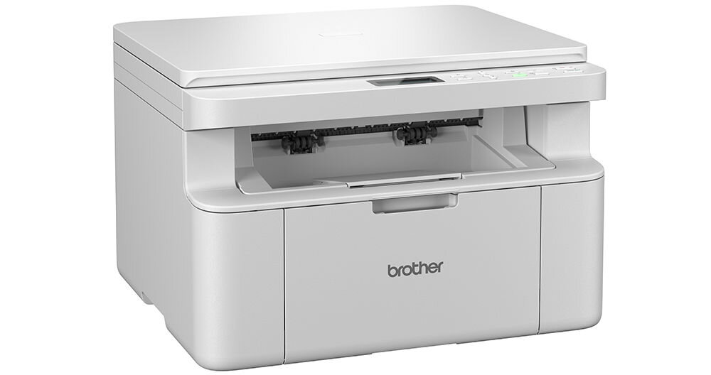 Urządzenie wielofunkcyjne BROTHER DCP-L1630W Wi-Fi prezentacja urządzenia na białym tle pod kątem wymiary 385 x 340 x 255 mm swoboda organizacji