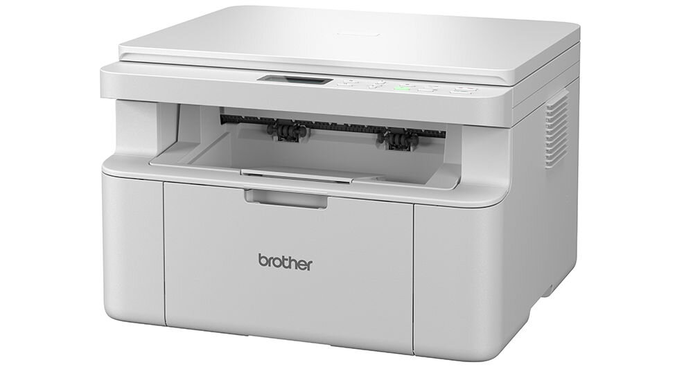 Urządzenie wielofunkcyjne BROTHER DCP-L1630W Wi-Fi prezentacja urządzenia na białym tle pod kątem rozdzielczość druku wyraźny tekst profesjonalne wydruki korespondencja biurowa