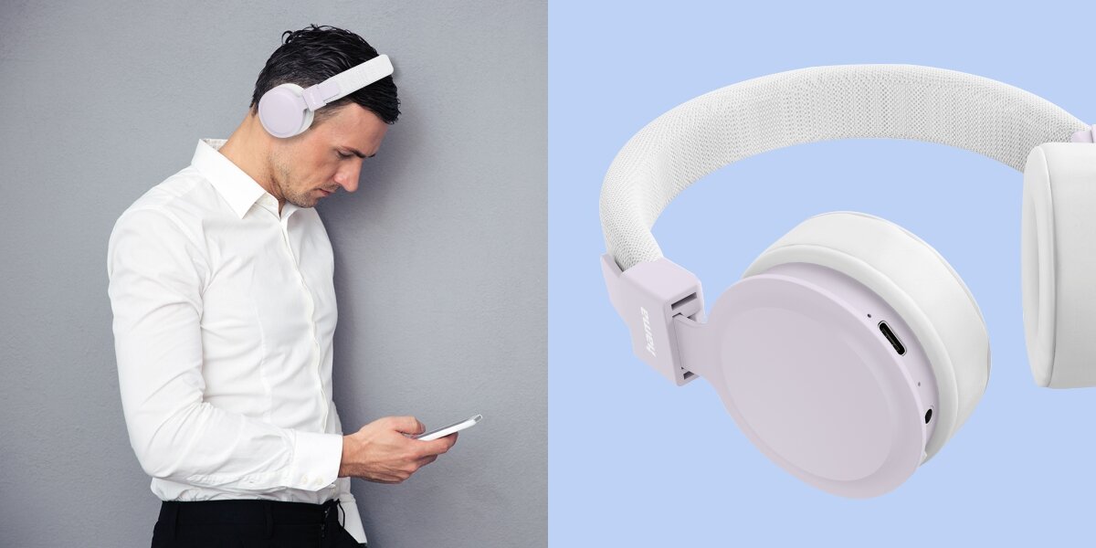 Słuchawki nauszne HAMA Freedom Lit III Biało-różowy Rozmowy bez przerw