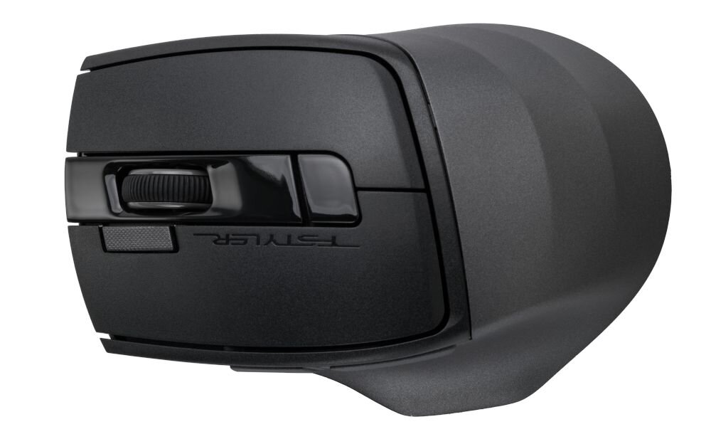 A4TECH Fstyler FB45CS Air2 funkcja Air Mouse dwóch trybach klasycznym (Desk) oraz powietrznym (Air) kontroler multimedialny bez konieczności instalowania dodatkowego oprogramowania - myszka na białym tle od góry