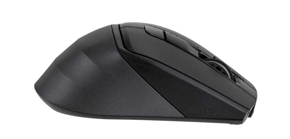 A4TECH Fstyler FB45CS Air2 Regulowana rozdzielczość w czterech poziomach (1000, 1200, 1600 oraz 2000 DPI) pracujesz nad dokumentami, przeglądasz internet czy korzystasz z aplikacji multimedialnych optycznemu sensorowi oraz częstotliwości raportowania 125 Hz - mysz na białym tle od boku