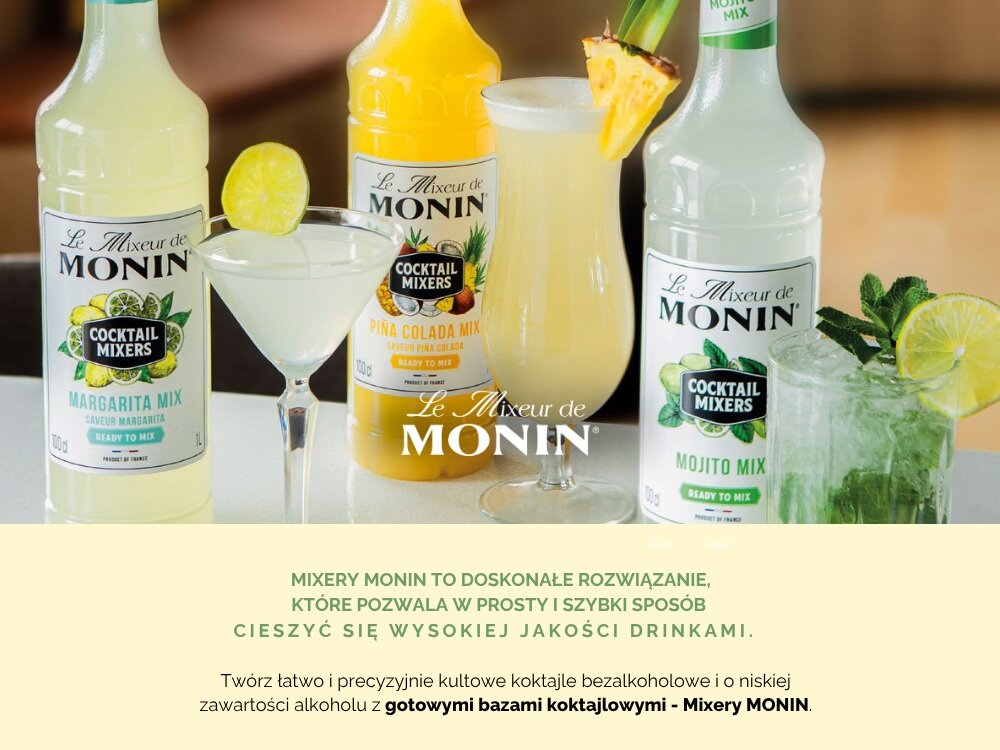 Syrop do koktajli MONIN Mojito 1000 ml klasyczne Mojito, proste przygotowanie, baza koktajlowa