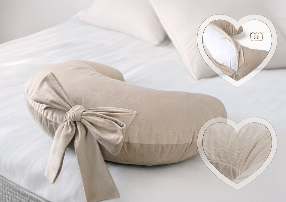 Poduszka do karmienia NENO Tula miękki bawełniany welur, przyjemny w dotyku, bliskość z dzieckiem, można prać