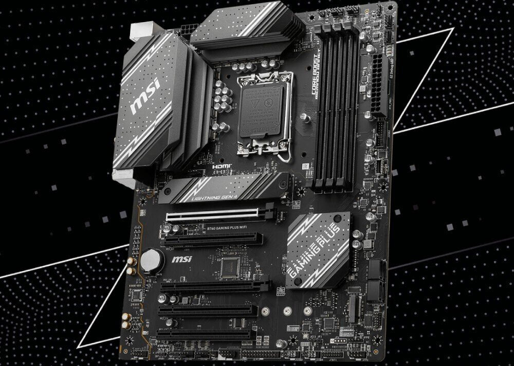 Komputer MAD DOG DIAXID605-I10DR32 i5-13400F 32GB RAM 1TB SSD GeForce RTX4060 DLSS 3 Wi-Fi solidna podstawa, płyta główna MSI B760 Gaming Plus WiFi,
wsparcie dla procesorów INTEL 12. i 13. generacji, obsługa pamięci DDR5, możliwość overclockingu,
zintegrowane chłodzenie VRM i SSD,
wzmocnione sloty PCI-e 4.0, WiFi 6E Bluetooth 5.3