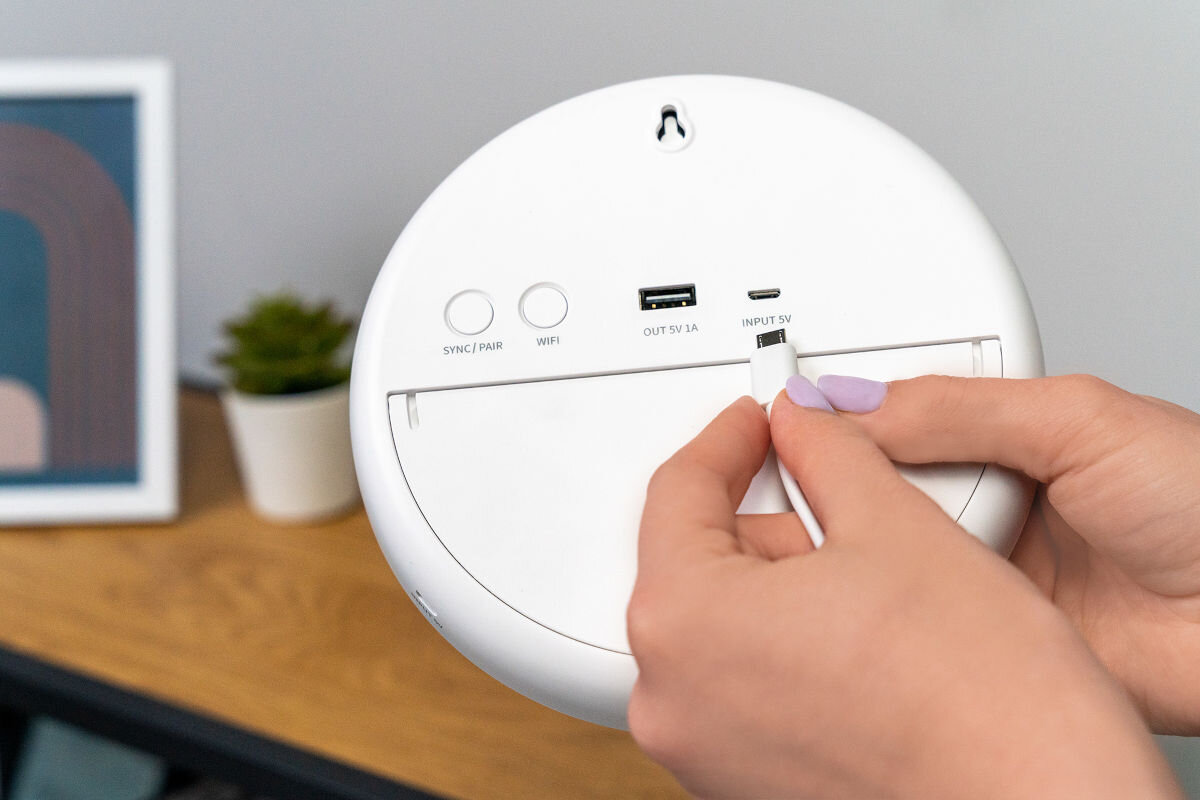 Stacja pogody SETTI+ SMS603 kabel zasilanie dwa gniazda zasilania