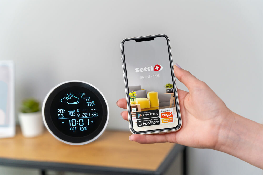 Stacja pogody SETTI+ SMS603 wifi bluetooth aplikacja inteligentne zdarzenia