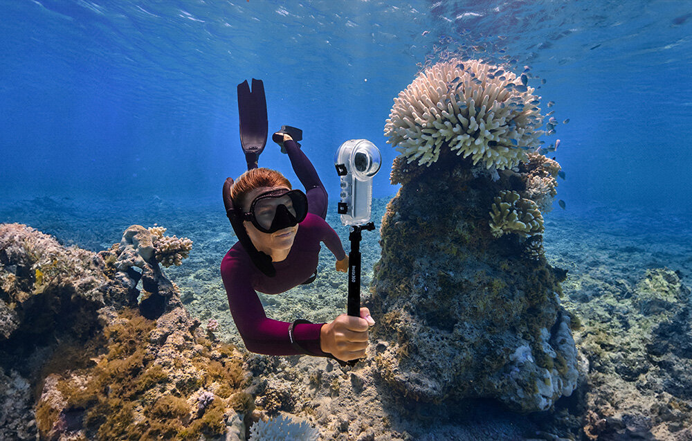 Kamera sportowa INSTA360 X4, bateria Insta360 X4 - nurkowanie z kamera - bullet time nagrywanie ujecia sceny 