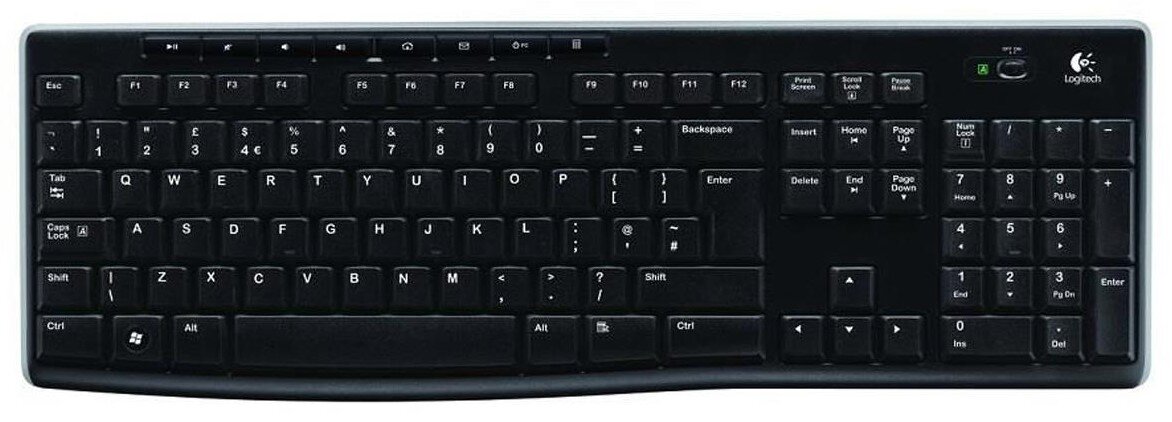 Klawiatura LOGITECH Wireless Keyboard K270 Góra