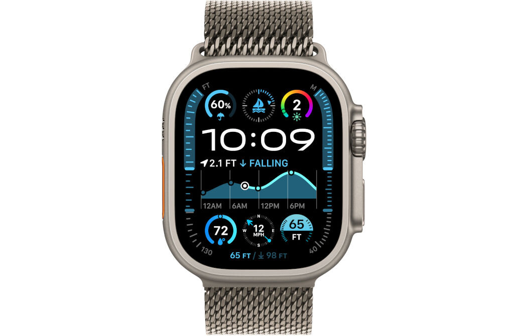 Pasek do Apple Watch (44/45/46/49mm) S Naturalny bransoleta mediolańska z tytanu elegancka funkcjonalna z tytanu klasy lotniczej siateczkowa struktura bezpieczna klamra typu spadochronowego