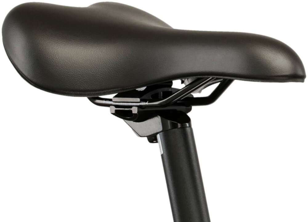 Rower górski MTB KROSS Berg 1.0 M19 27.5 cala męski Khaki siodełko na białym tle siodełko KROSS typu MTB ergonomiczny kształt solidne wykończenie trwałość aluminiowa sztyca obniża wagę roweru wytrzymałość