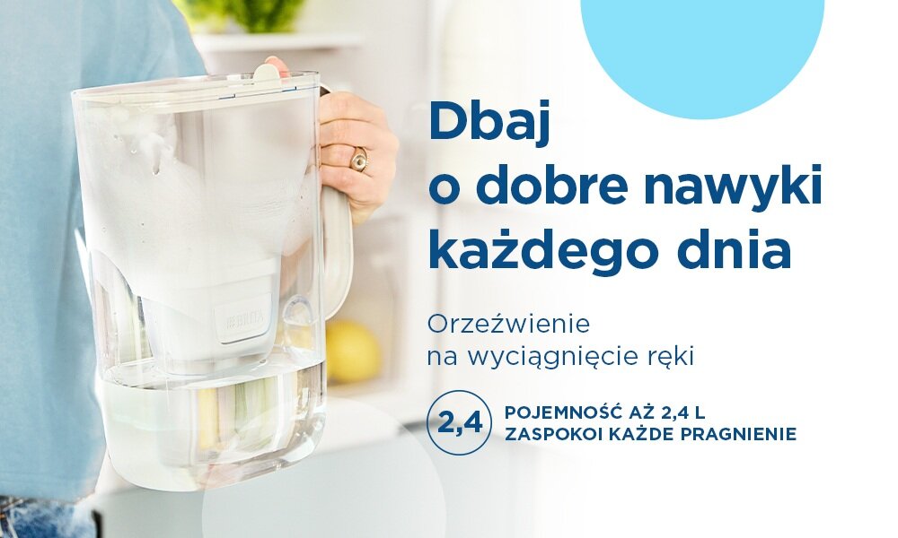 Dzbanek filtrujący BRITA Style Essential Grafitowy + Wkład Maxtra Pro Pure Performance zaopatrzenie w wodę, mieści się w drzwiach lodówki, łatwiejsze przechowywanie