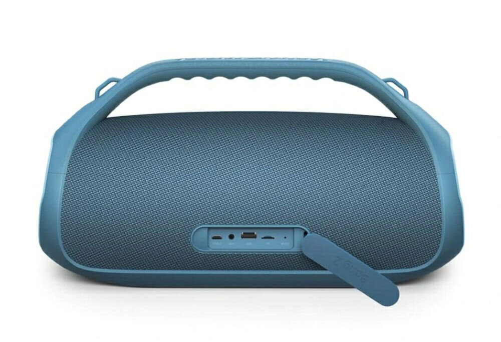 Głośnik mobilny TRONSMART Bang 2 — Aux, Bluetooth, Micro SD, USB, wiele źródeł muzyki, tył głośnika od frontu z pokazanymi wejściami/wyjściami