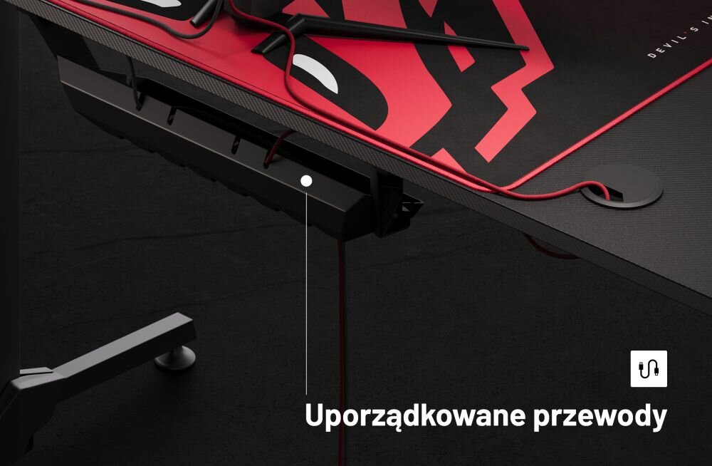 Biurko DIABLO CHAIRSX-MATE 1600 organizacja kabli