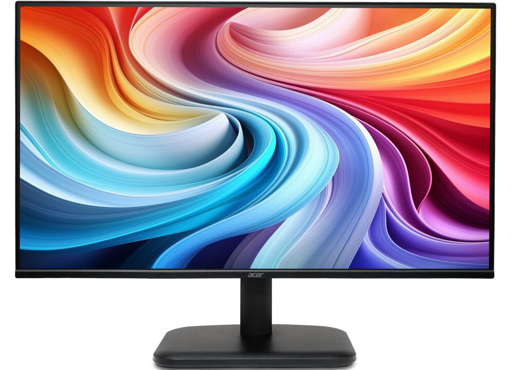 Monitor ACER EK251Q P6 24.5 cala 1920x1080px IPS 144Hz 1 ms [VRB] prezentacja monitora na białym tle od przodu 144 Hz 1 ms VRB AMD FreeSync zastosowanie do gier grafiki pracy komfort