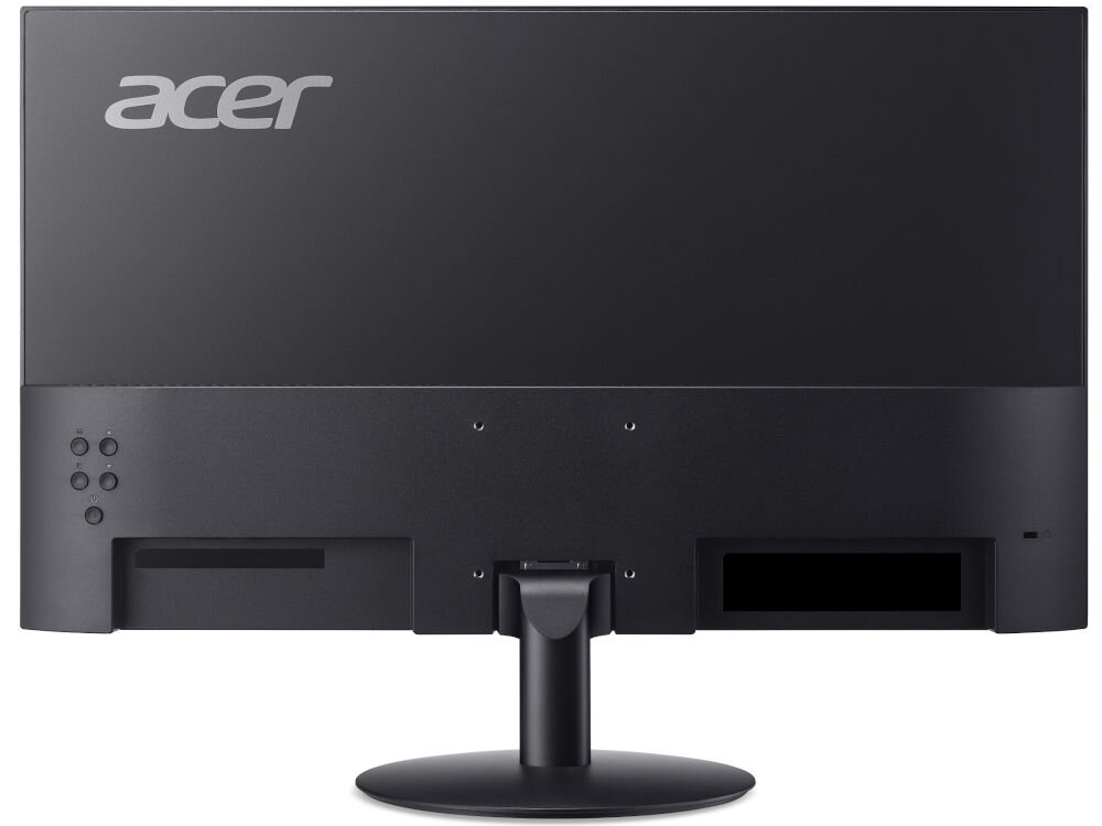 Monitor ACER SA242YH1bi 23.8 cala 1920x1080px 100Hz 4 ms [GTG] prezentacja monitora od tyłu na białym tle VESA 75 mm łatwe stabilne przymocowanie oszczędność miejsca uchwyt biurkowy VESA zwiększa powierzchnię roboczą dopasowanie ustawienia ekranu organizacja pracy