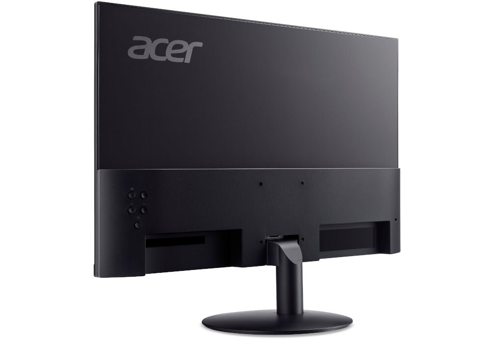 Monitor ACER SA242YH1bi 23.8 cala 1920x1080px 100Hz 4 ms [GTG] prezentacja monitora od tyłu pod kątem na białym tle różne urządzenia wygoda elastyczność