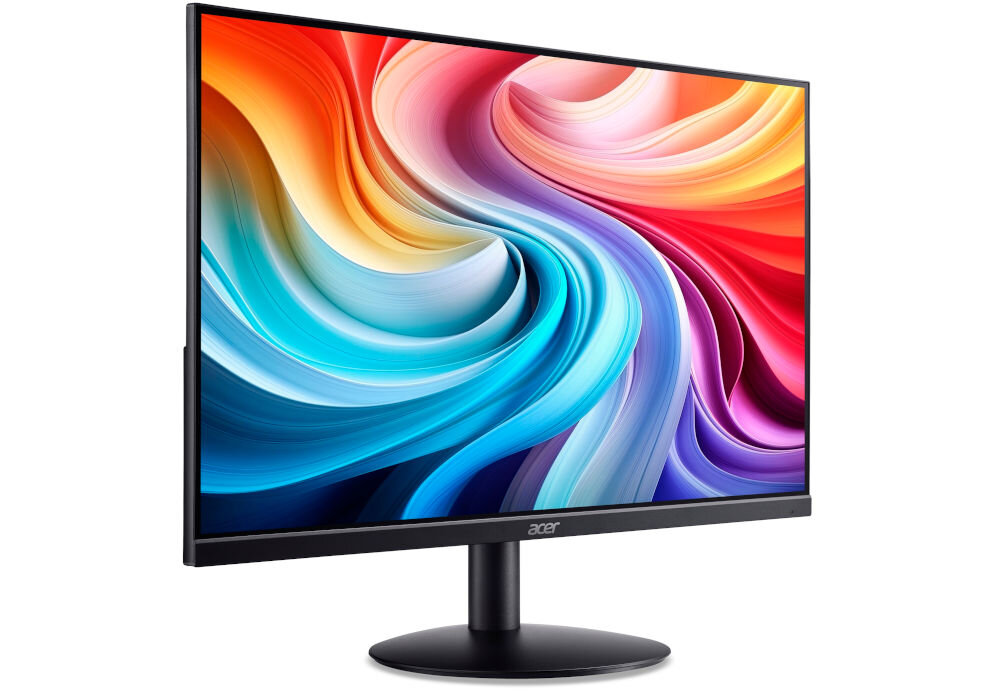 Monitor ACER SA242YH1bi 23.8 cala 1920x1080px 100Hz 4 ms [GTG] prezentacja monitora na białym tle od przodu pod kątem elegancki design stabilność podstawa stabilność