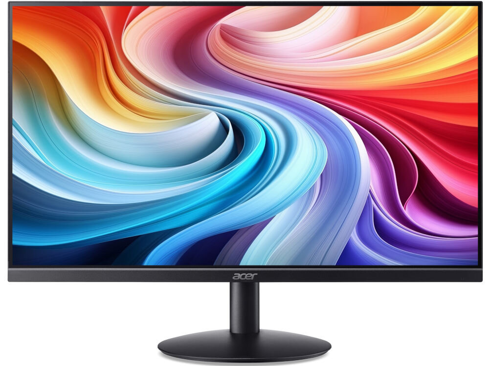 Monitor ACER SA242YH1bi 23.8 cala 1920x1080px 100Hz 4 ms [GTG] prezentacja monitora od przodu na białym tle matowa powłoka ComfyView refukcja odbicia światła z otoczenia ograniczenie refleksów