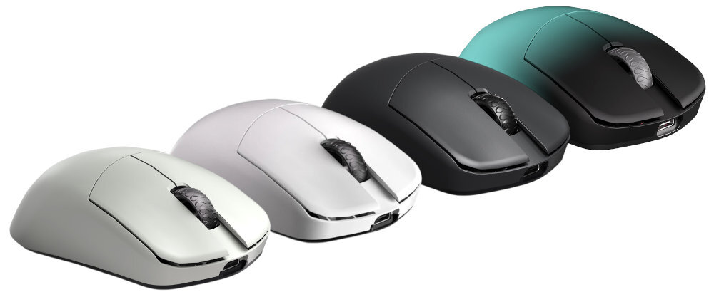 LAMZU Maya X czterech wersjach kolorystycznych czarnej, białej, szarej oraz zielono-czarnej - cztery wersje kolorystyczne myszki