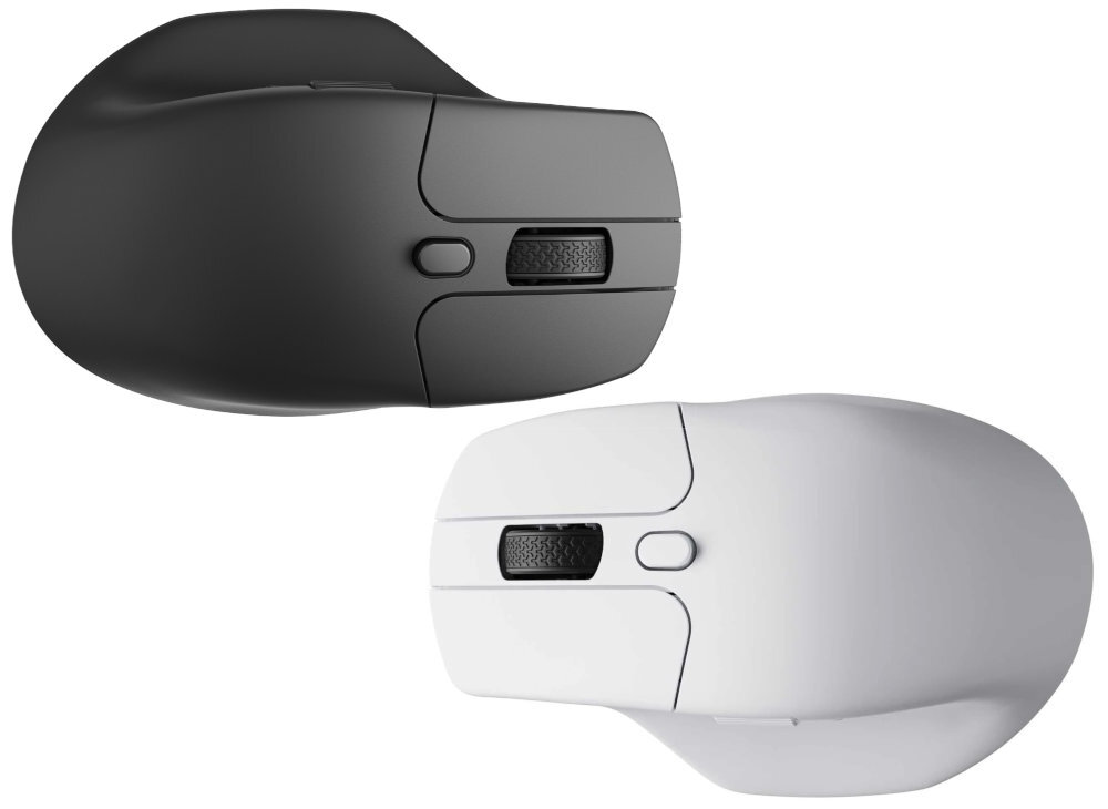 M6 czarnej oraz białej dwóch wersjach kolorystycznych wysoką jakością wykonania elegancki wygląd - mysz w dwóch wariantach kolorystycznych od góry