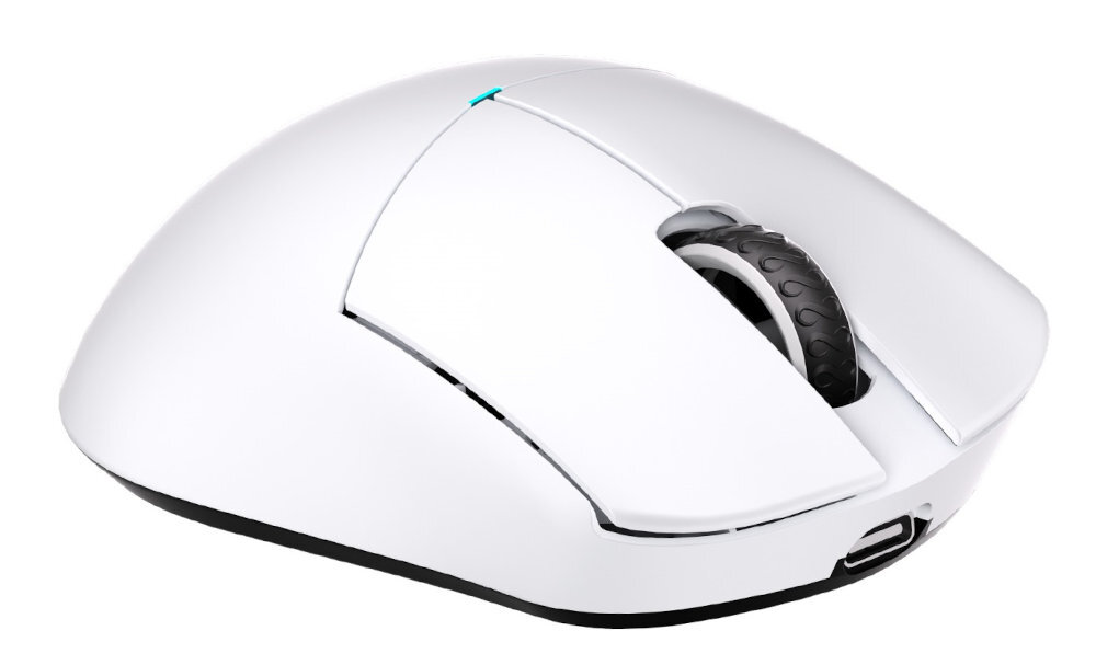 LAMZU Paro Aurora LAMZU Paro Aurora  niską wagę sensor polling rate przełączniki optyczne Omron Paro chwyt claw grip - mysz na białym tle od przodu