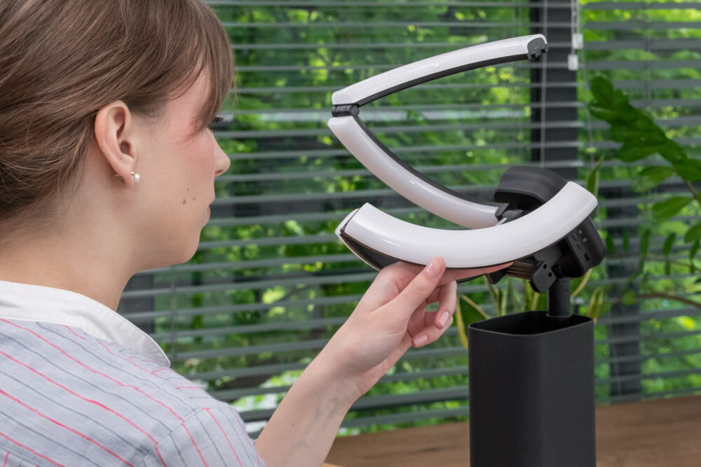 Lampa pierścieniowa RGB XLINE SF800 rozkładanie lampy 4 segmenty elastyczne mocowanie łączniki