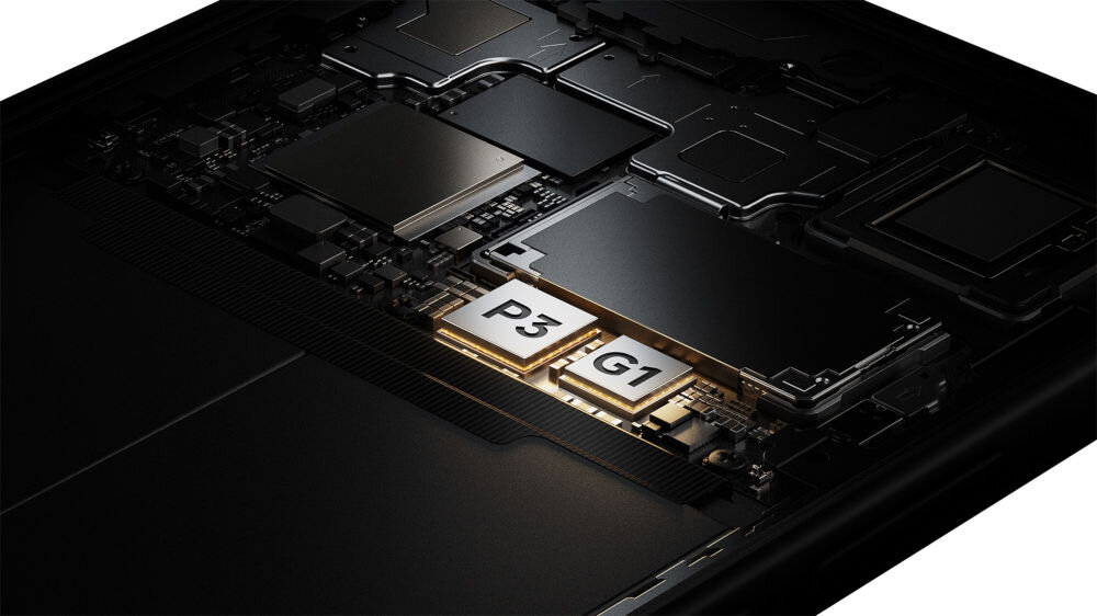 Smartfon XIAOMI 15T Pro 5G 12/1TB 6.83 cali 144Hz Czarny pokazanie wnętrza telefonu podświetlenie procesorów białe tło bateria pojemność procesor 90W HyperCharge 50W Wireless HyperCharge Xiaomi 3D IceLoop System