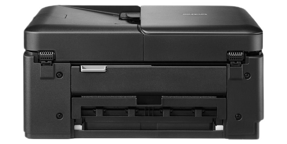 Urządzenie wielofunkcyjne BROTHER DCP-T735DW Druk w kolorze, Automatyczny druk dwustronny, Wi-Fi prezentacja urządzenia od tyłu na białym tle czasy wydruków mono kolor pierwsza kopia z trybu gotowości rozdzielczość efektywne narzędzie