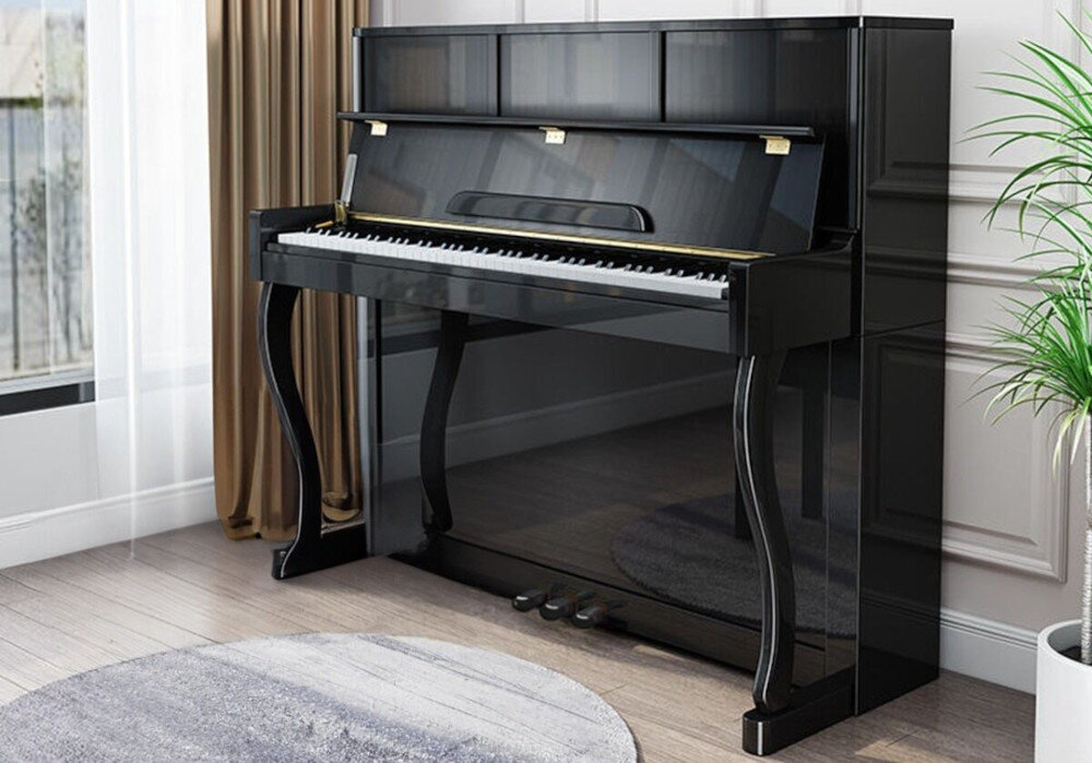 V-TONE BL-980 WH progresywna klawiatura młoteczkowa 88 klawiszy 81-głosowa polifonia, pianino stojace w pomieszczeniu
