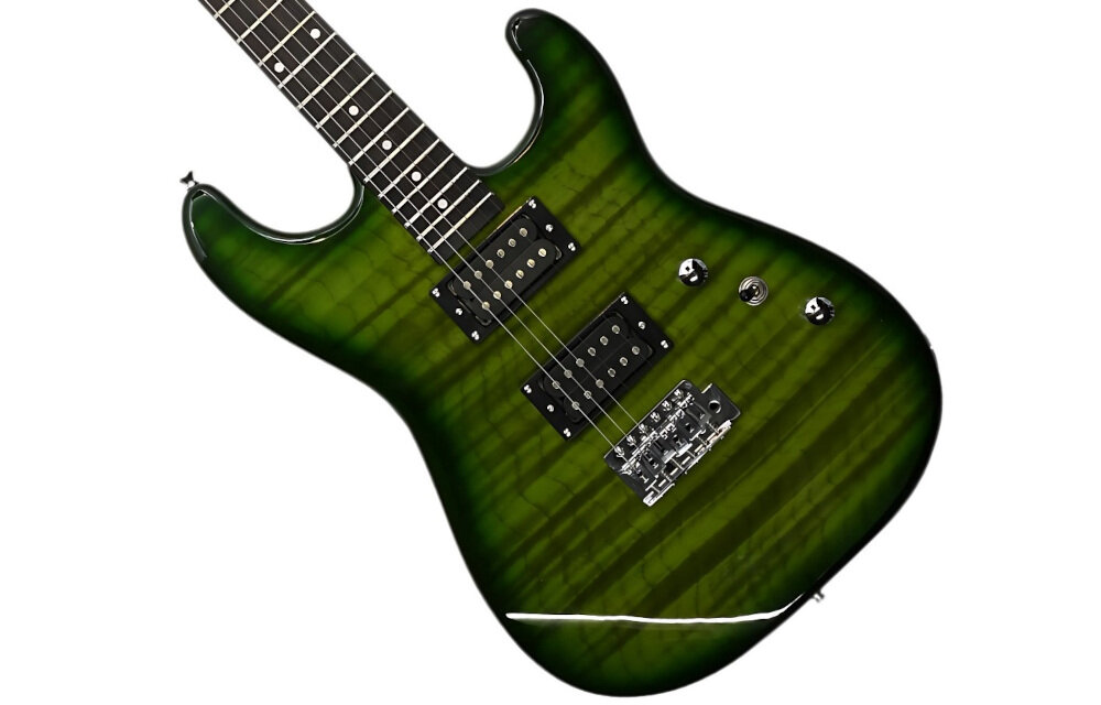 Gitara elektryczna V-TONE EWG 39 lekka konstrukcja 2.4 kg, szerokość 33 cm, dla dziecka, gitara po skosie na białym tle