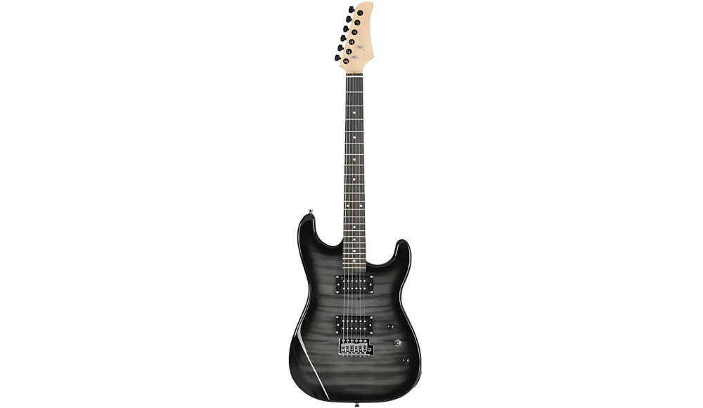 Gitara elektryczna V-TONE EWG 39 stalowe struny, 6 strun, mocne jasne brzmienie, gitara od frontu na białym tle