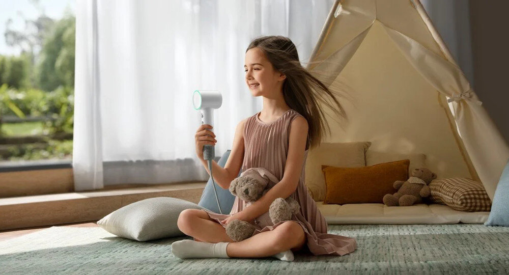 Suszarka DREAME AHG11A Mini Fioletowy 1200W Delikatna pielęgnacja Tryb dziecięcy 40°C łagodne suszenie skóry wrażliwej i dziecięcych włosów