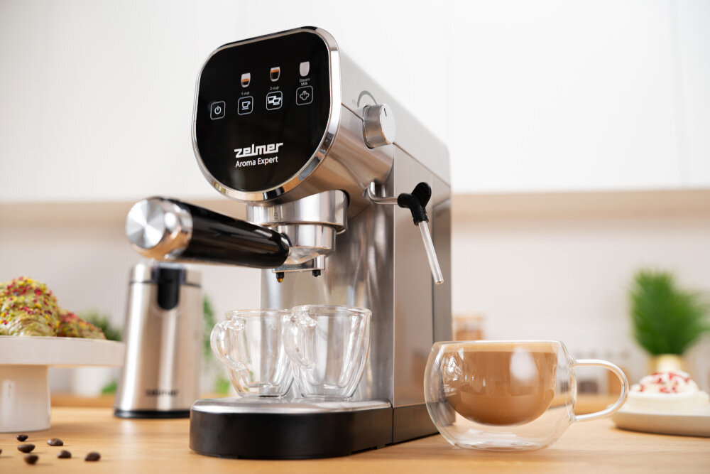 Ekspres ZELMER ZCM7300 Aroma Expert Stylowy design Estetyczny design z eleganckim wykończeniem ze stali  funkcjonalność Minimalizm