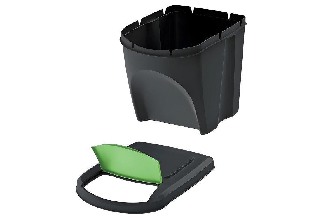 Kosze na śmieci KEDEN Sortibox IKWB25S3 3 x 25L Czarny Praktyczne pokrywy chronią przed nieprzyjemnymi zapachami czystość i porządek