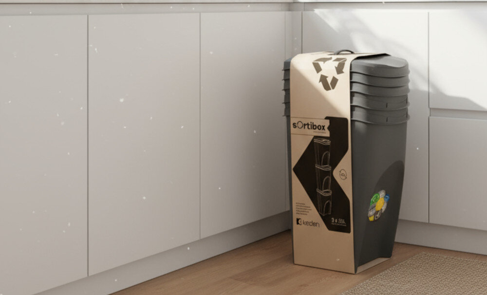 Kosza na śmieci KEDEN SORTIBOX IKWB35S3-405U 3 x 35L Szary Estetyczny zestaw pojemność trzy pojemniki szary kolor wymiary długość głębokość szerokość stabilne ustawianie jeden na drugim