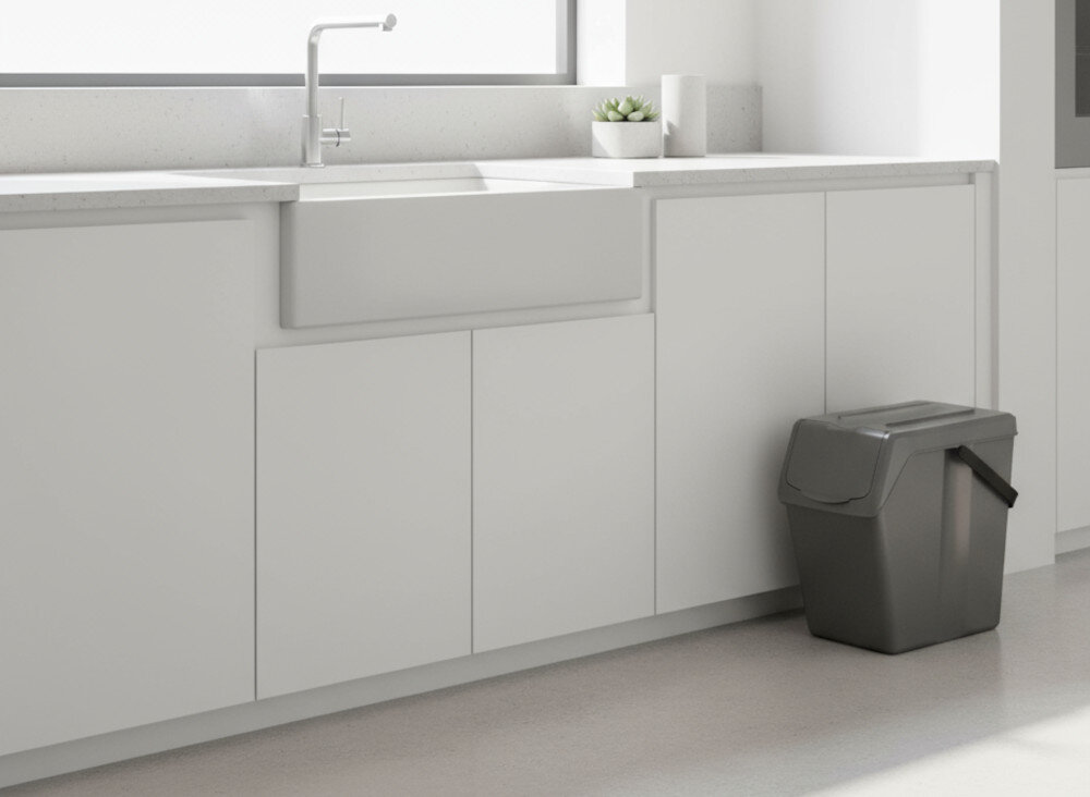 Kosz na śmieci KEDEN SORTIBOX ISWB25 25L Popielaty Modułowa konstrukcja Profilowana pokrywa  jeden na drugim organizacja