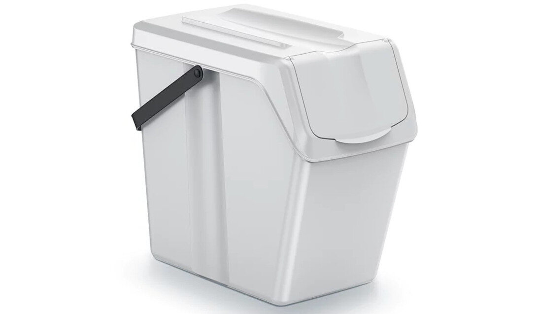 Kosz na śmieci KEDEN SORTIBOX ISWB25 25L Popielaty  funkcjonalność użytkowania  krawędź wpływającą sztywność pokrywę z mechanizmem utrzymującym ją w otwartej pozycji