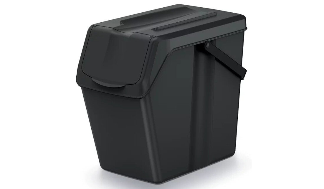 Kosz na śmieci KEDEN SORTIBOX ISWB25S3 3 x 25L Czarny Ekologiczny wybór z materiałów pochodzących z recyklingu wspiera ochronę środowiska 3 × 25 l pojemność wymiary wygodne sortowanie