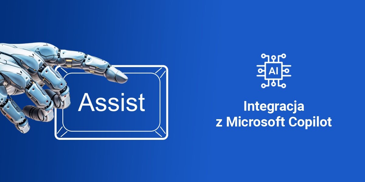 Zestaw HAMA WKM-550 Biało-szary asystent pracy Assist, dedykowany przycisk Assist,
sztuczna inteligencja, asystent SI, dłoń robota z palcem na przycisku Assist