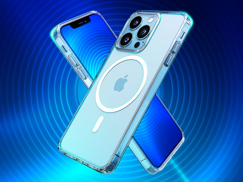 Etui 3MK MagCase do Apple iPhone 17 Przezroczysty silne magnezy, magnetyczna obudowa, szybkie bezprzewodowe ładowanie