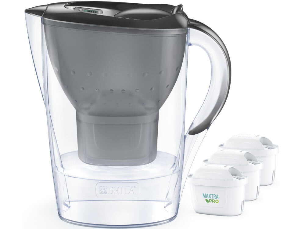 Dzbanek filtrujący BRITA Marella Szary + 3 wkłady Maxtra Pro Pure Performance dokumentacja filtry dzbanek
