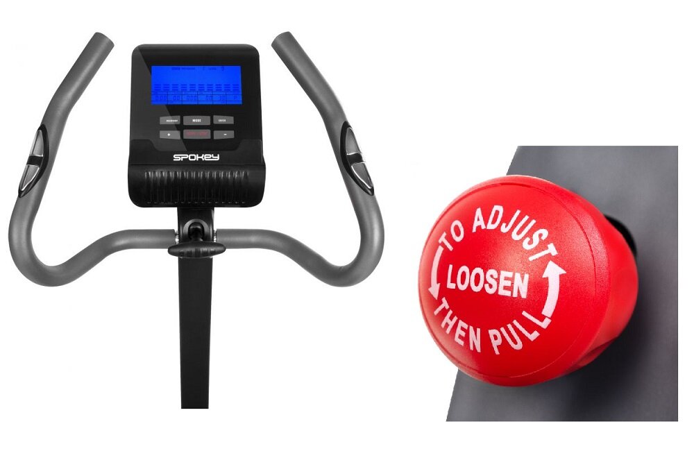 Rower magnetyczny SPOKEY Gradior Bezproblemowa regulacja oporu 24 stopni regulacji oporu Duży monitor