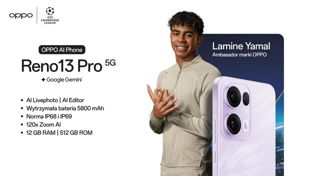 Smartfon OPPO Reno 13 Pro 5G kv początek opisu