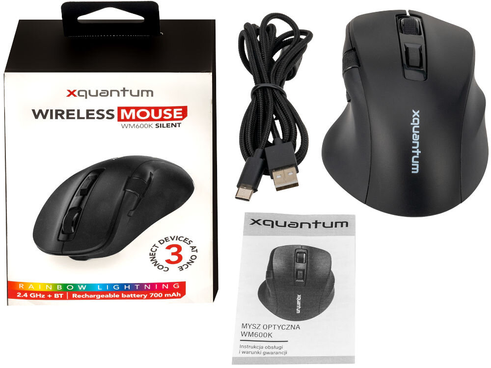Mysz XQUANTUM WM600K elementy zestaw