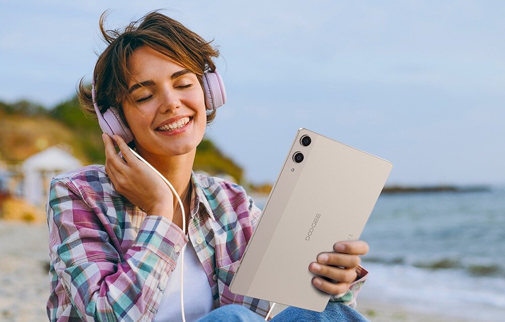 Tablet DOOGEE Tab E3 Pro cztery głośniki stereo gniazdo 3,5mm dźwięk przestrzenny