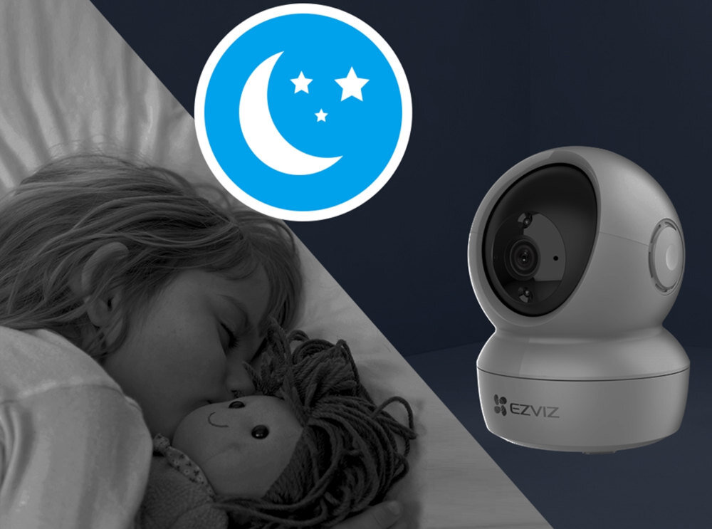 Kamera EZVIZ H6C 360° przez całą dobę AI wykrywanie obiektów jakość wideo Wbudowane diody podczerwieni czarno-biały obraz