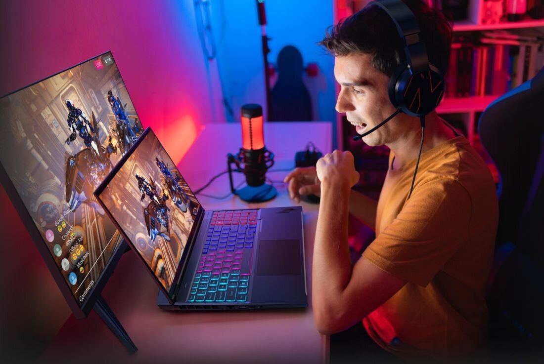 ACER Nitro laptop z podświetlaną klawiaturą RGB i technologią Microsoft Copilot, gotowy do obsługi AI, produktywności biznesowej i zastosowań multimedialnych, wyposażony w funkcje Windows AI dla twórców oraz graczy. -  AMD Ryzen AI, Copilot+ PC, Narzędzia AI  