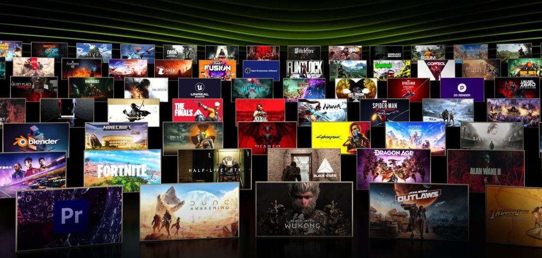 Kolaż okładek gier z Fortnite Minecraft Half-Life Diablo Cyberpunk Spider-Man Dune na czarnym tle z gradientowym podświetleniem. - Opis serii Nitro 