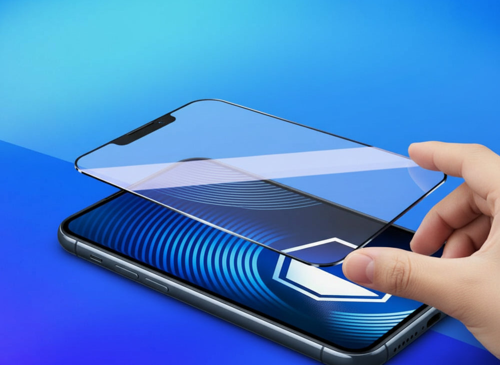 3MK HardGlass Max technologią Inviscid-Sil™ pęcherzyków powietrza Nielepka warstwa klejąca idealne dopasowanie do ekranu Gładka powierzchnia, pełna przejrzystość i trwałe przyleganie HardGlass Max™ - szkło nad smartfonem