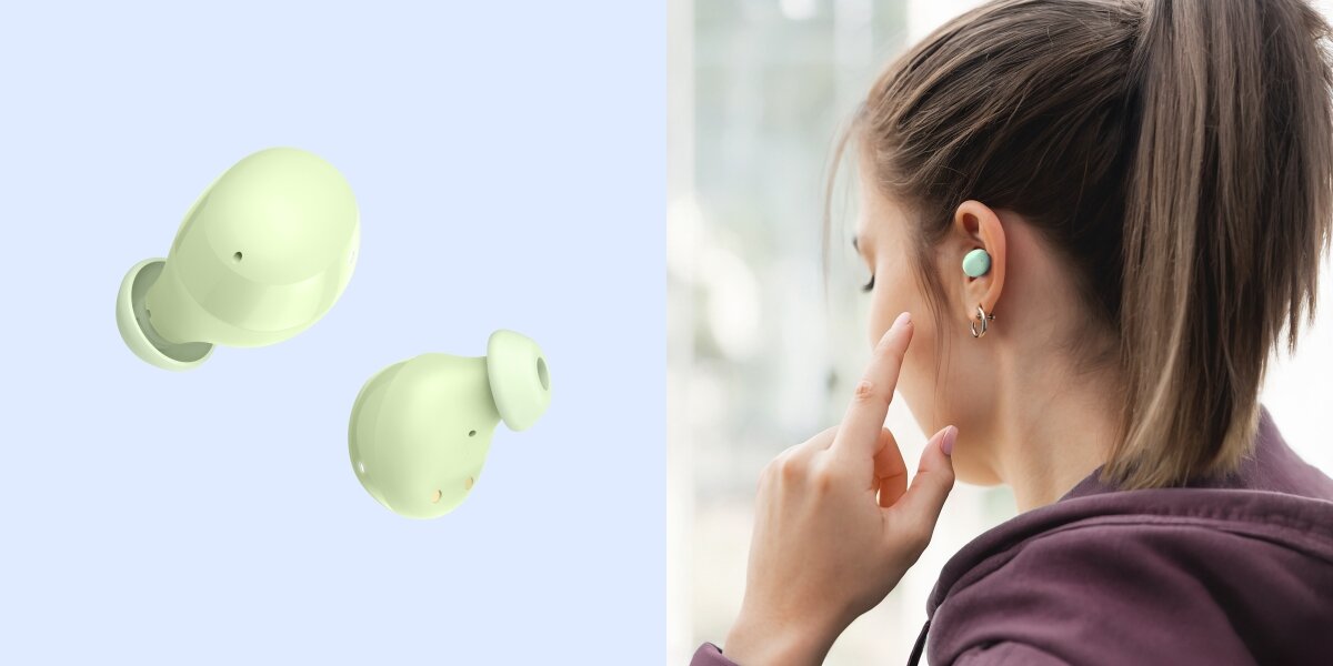 Słuchawki dokanałowe HAMA Freedom Buddy II - Lekkość i komfort, konstrukcja true wireless, waga, redukcja hałasów, osoba z założonymi słuchawkami dokanałowymi